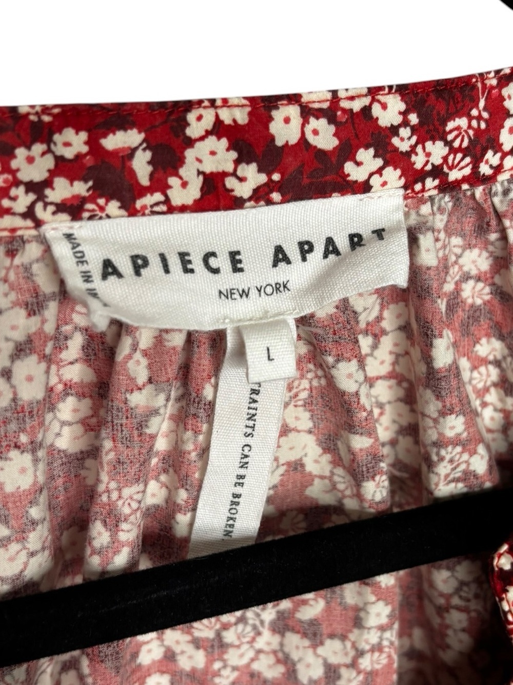 APIECE APART Women’s Mitte Floral-Print Organic Cotton-Poplin Blouse Size Large - Picture 4 of 14